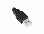 نری لحیمی (Plug) USB-A به همراه کاور مشکی