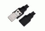 نری لحیمی (Plug) USB-A به همراه کاور مشکی - Image 2