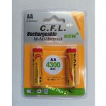 باتری قلمی شارژی دوتایی C.F.L 4300 میلی آمپر سایز AA