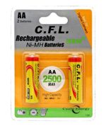 باتری قلمی شارژی دوتایی C.F.L 2500 میلی آمپر سایز AA