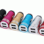 شارژر فندکی دارای 2 پورت USB ( آبی رنگ )